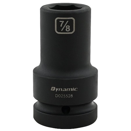 Dynamic 1" Drive Deep Socket, Black Phosphate, Tools 7/8" X 1" Drive, 6 Point Deep Length D025528
